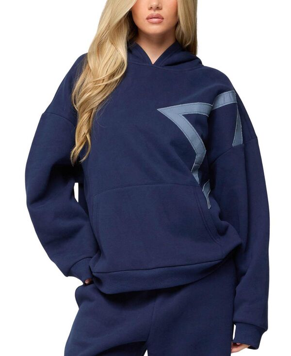 アディクテッド レディース アウター パーカー・スウェット Edikted Starly Oversized Hoodie Navy ネイビー|ReVida 店