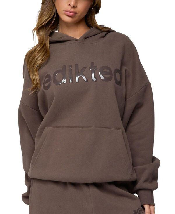 アディクテッド レディース アウター パーカー・スウェット Bedikted Hoodie Brown ブラウン