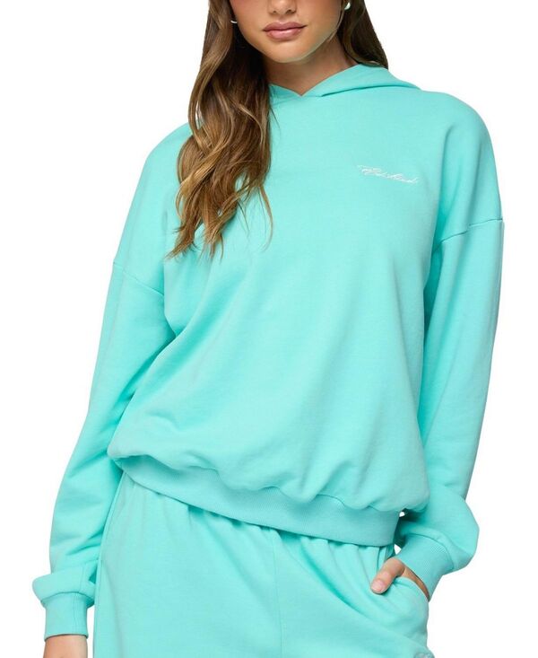 アディクテッド レディース アウター パーカー・スウェット Only Edikted Oversized Hoodie Aqua アクア