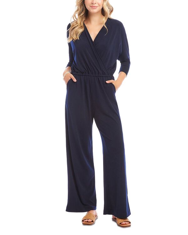 カレンケーン レディース トップス ジャンプスーツ Karen Kane Crossover Neck Jumpsuit Navy ネイビー｜ReVida 店