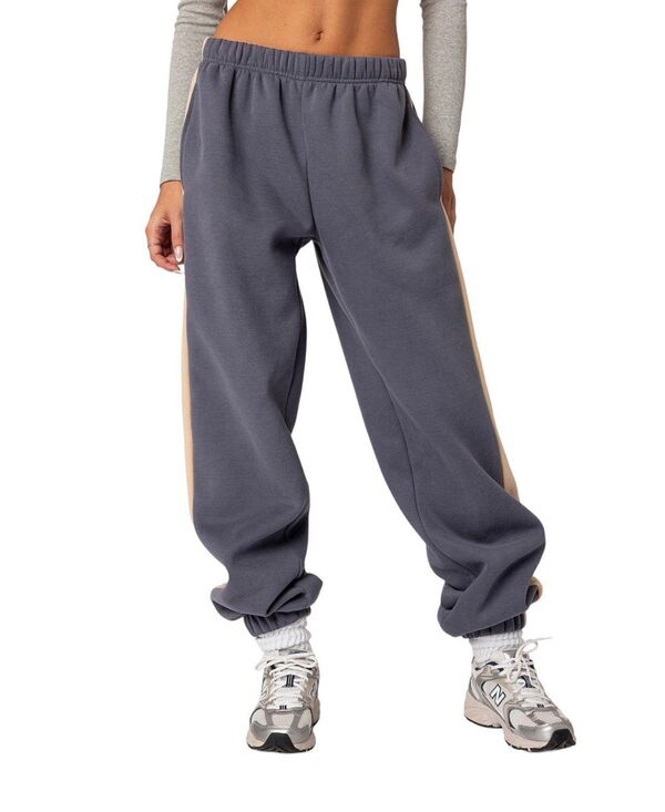 アディクテッド レディース ボトムス カジュアルパンツ スウェットパンツ Edikted Saturn Oversized Sweatpants Blue ブルー