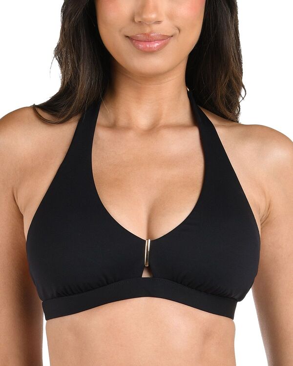 ラブランカ レディース 水着 トップのみ Vネック ホルター La Blanca Luxe V Neck Halter Bikini Top Black ブラック