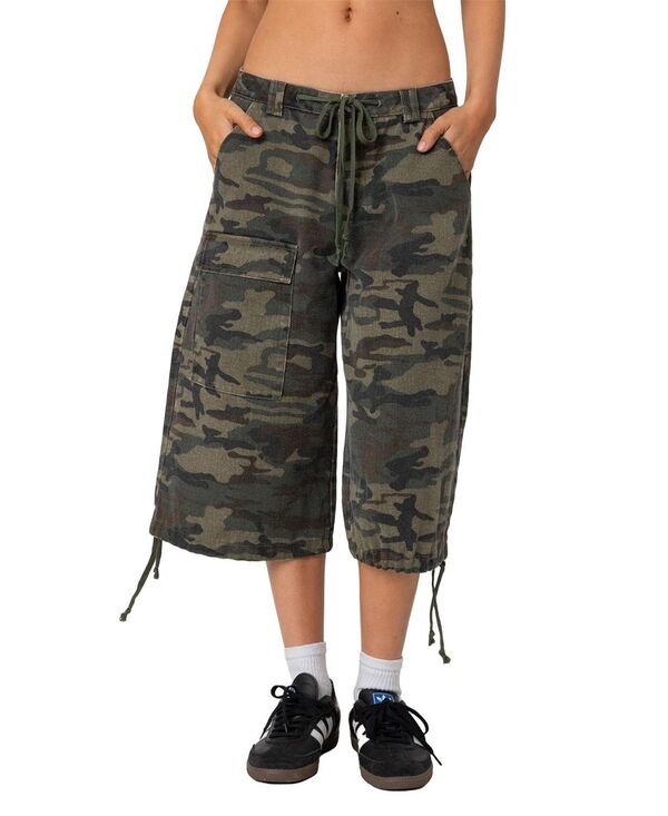 アディクテッド レディース ボトムス ハーフパンツ・ショーツ ショートパンツ Edikted Camo Cargo Bermuda Shorts Olive オリーブ｜ReVida 店 21,560円