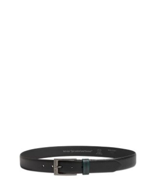 テッドベーカー メンズ 付属品 胴締め なめし革 Ted Baker Men\u0027s Kendon Stripe Leather Belt Black 黒いこと