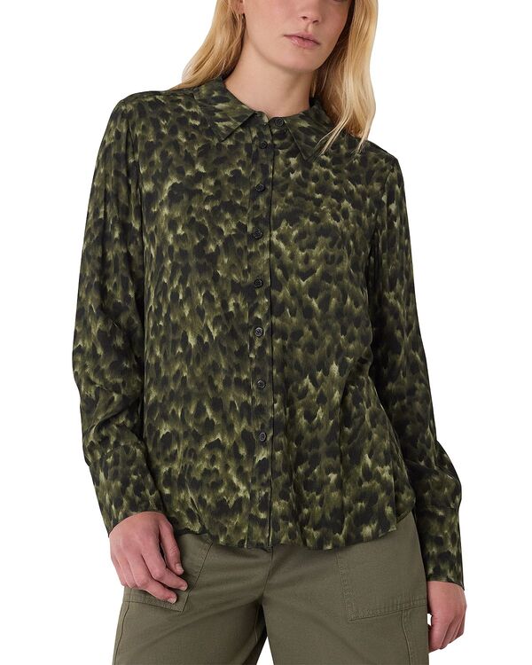 ホイッスルズ レディース トップス シャツ アニマル柄 プリント Whistles Animal Print Collared Shirt Green/Multi グリーン|ReVida 店