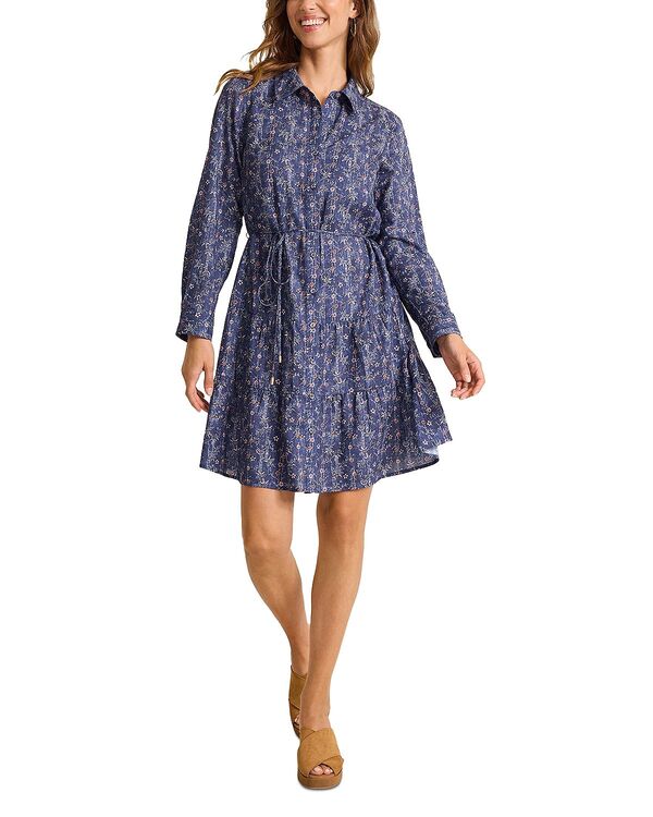 トッミーバハマ レディース トップス シャツ フラワー柄 フラワー Tommy Bahama Blue Sea Floralong Sleeve Shirt Dress Coastline ブルー