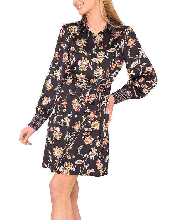 セセ レディース トップス シャツ CeCe Tie Waist Shirtdress Rich Black ブラック