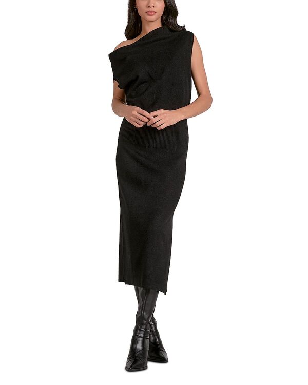 エラン レディース アウター ニット・セーター Elan Off Shoulder Sweater Dress Black ブラック