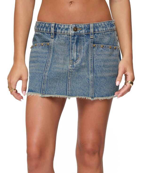 アディクテッド レディース ボトムスカート ミニ デニム Edikted Keiko Studdedenimini Skirt Blue ブルー