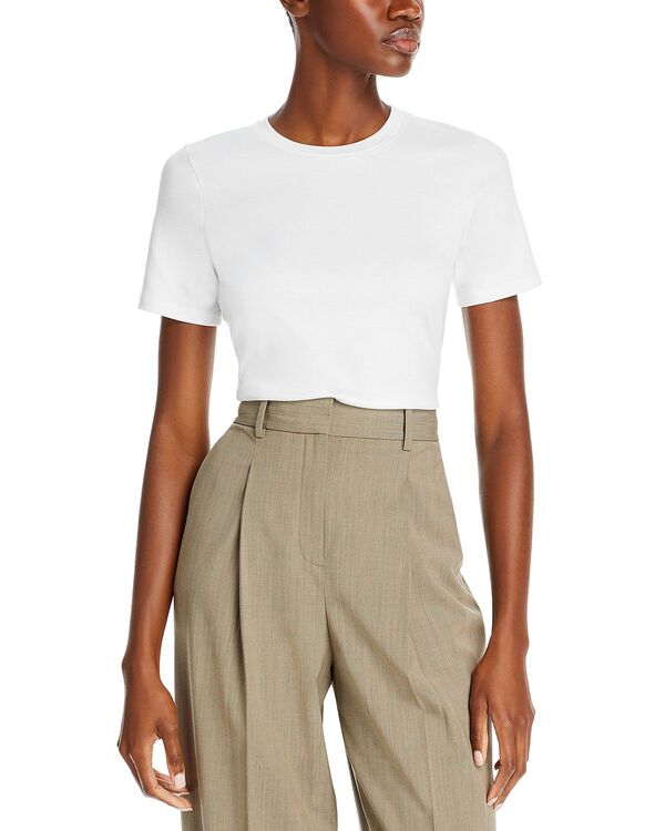 行動論理 レディース トップス プルオーバー 綿織物 Theory Johnna Pima Cotton Tee White 白いこと