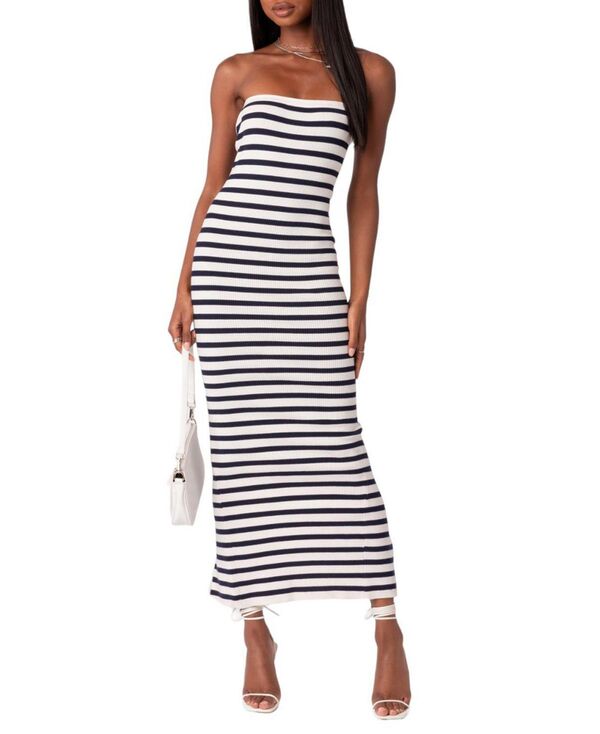 アディクテッド レディース トップス 衣装 編み物 マキシ Edikted Knit Back Slitted Maxi Dress Mix