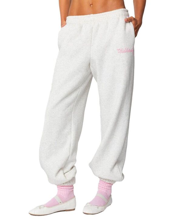 アディクテッド レディース ボトムス カジュアルパンツ スウェットパンツ Edikted Sasha Bow Detail Sweatpants Gray Melange グレー|ReVida 店