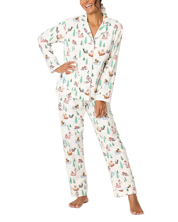 ピージェイサルベージ レディース アウター パーカー・スウェット プリント PJ Salvage PJ Savage Printed Flannel Pajama Set White ホワイト