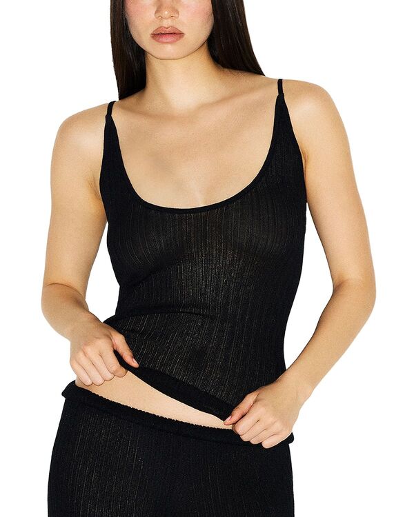 スキムズ レディース トップス 貯蔵タンクいの一番 シアー 編み物 SKIMSheer Knitank Onyx トップス-タンクトップ-レディースファッション
