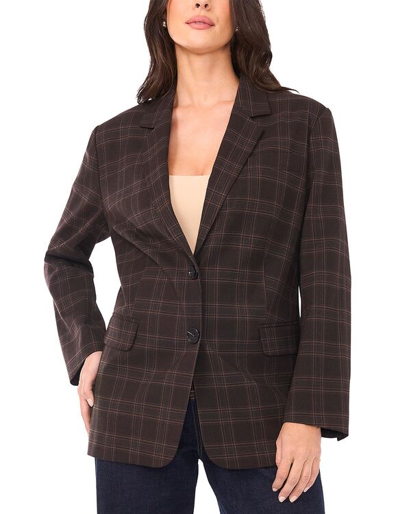 ヴィンスカムート レディース アウター ジャケット・ブルゾン ブレザー VINCE CAMUTO Single Breasted Blazer Chocolate チョコレート