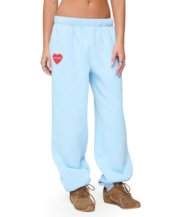 アディクテッド レディース ボトムス カジュアルパンツ スウェットパンツ Edikted Call Me Sweatpants Light Blue ブルー