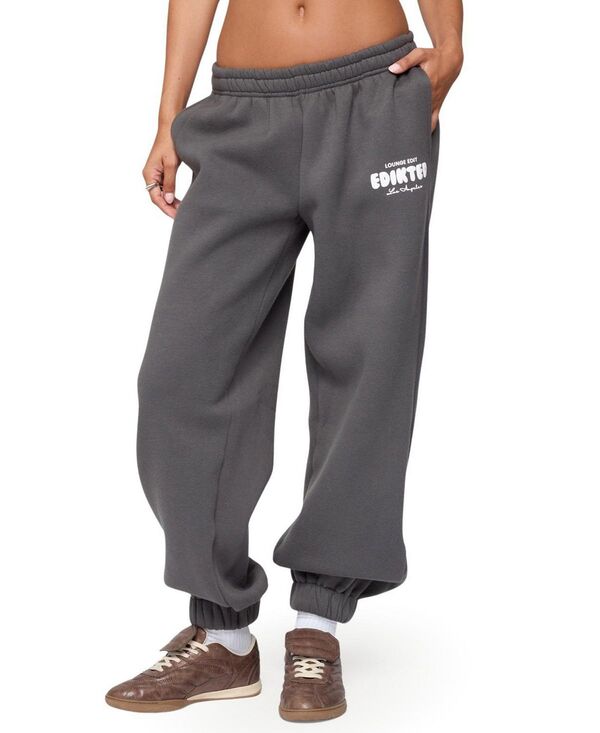 アディクテッド レディース ボトムス カジュアルパンツ スウェットパンツ Edikted Loungedit Sweatpants Dark-Gray グレー|ReVida 店