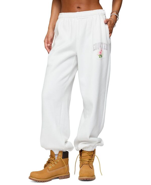 アディクテッド レディース ボトムス カジュアルパンツ スウェットパンツ Flerua Edikted Sweatpants White ホワイト