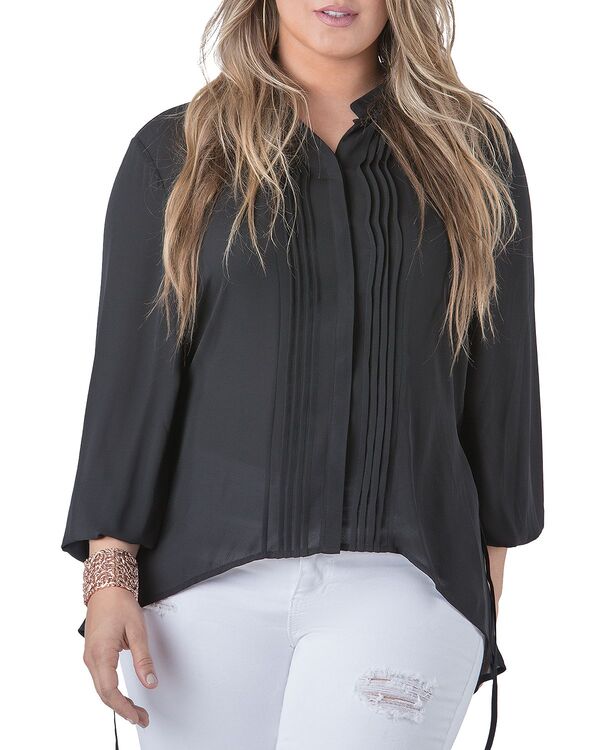 スタンダーズ アンド プラクティス レディース トップス シャツ プラスサイズ ブラウス standards & practices Plus High Low Blouse Black ブラック