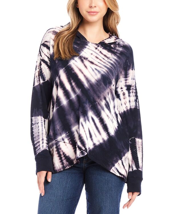 カレンケーン レディース アウター パーカー・スウェット アシンメトリー Karen Kane Tie Dyed Asymmetric Hem Hoodie Top Tye Dye｜ReVida 店