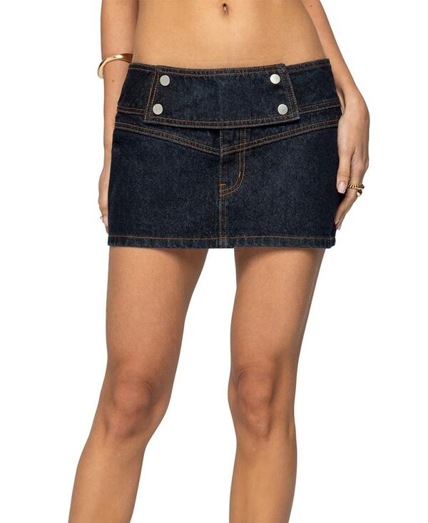 アディクテッド レディース ボトムスカート ミニ デニム Edikted Mayanne Denimini Skirt Dark Blue ブルー