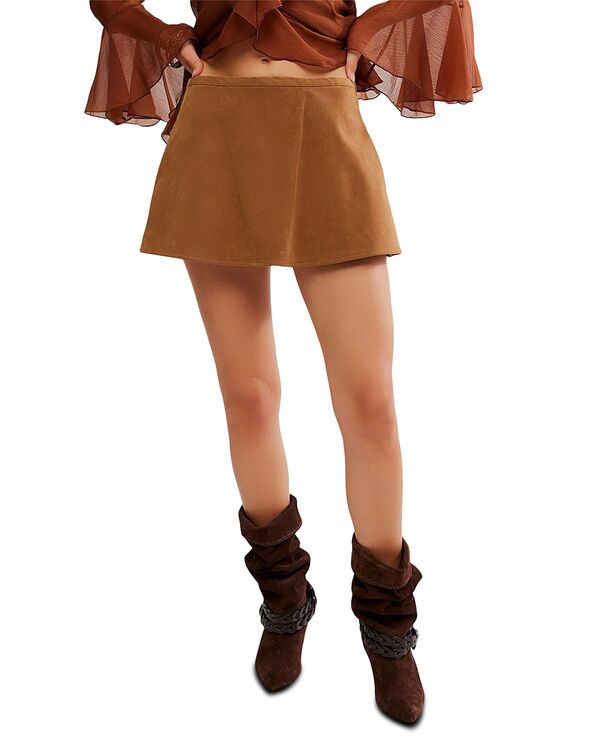 フリーピープル レディース ボトムスカート スエード Free People Paradise Found Faux Suede Skirt Caramel Ca|ReVida 店