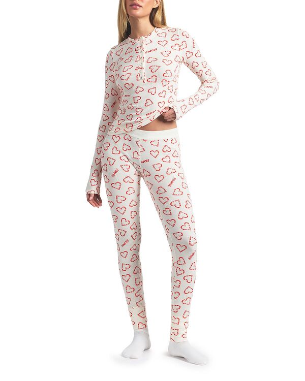 スキムズ レディース ボトムス レギンス 綿織物 SKIMS Cotton Rib Henley \u0026 Leggingset Marble Candy Heart