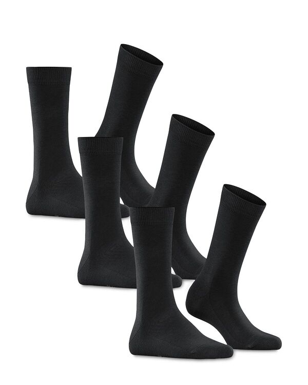 ファルケ レディース アンダー御召しもの ソックス 綿織物 Falke Family Sustainable Cotton Sockset of 3 Black 黒いこと