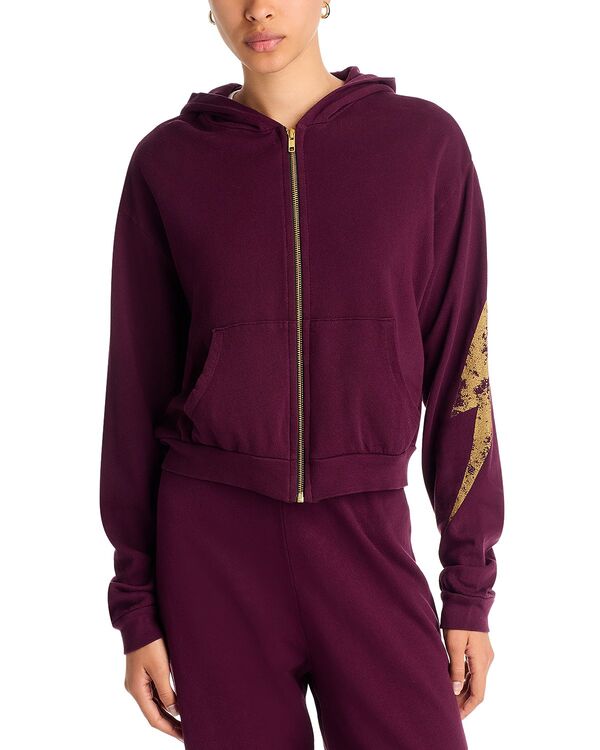アクア レディース アウター パーカー・スウェット AQUA Mia Zip Hoodie - Exclusive Cherry Lacquer アクア