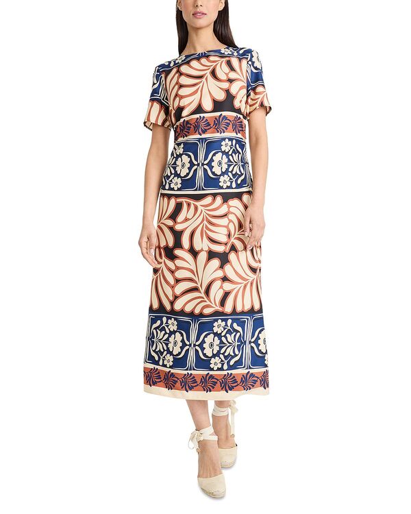 ドナモーガン レディース トップス ワンピース プリント ミディ Donna Morgan Printed Midi Dress Black/Navy ブラック 16,265円