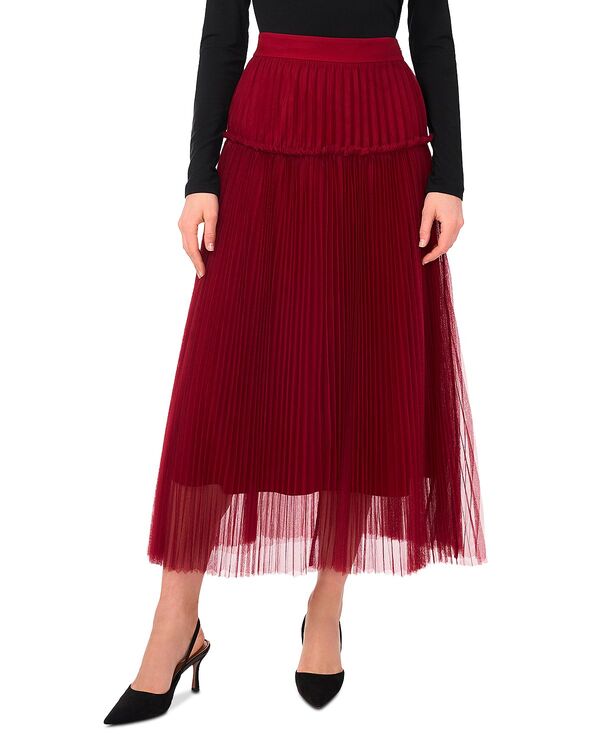 ヴィンスカムート レディース ボトムスカート プリーツ ミディ VINCE CAMUTO Pleated Midi Skirt Crimson クリムゾン