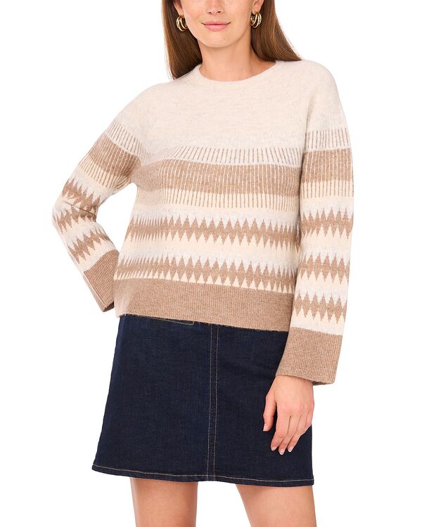 ヴィンスカムート レディース アウター ニット・セーター クルーネック VINCE CAMUTO Fair Isle Crewneck Sweater Birch
