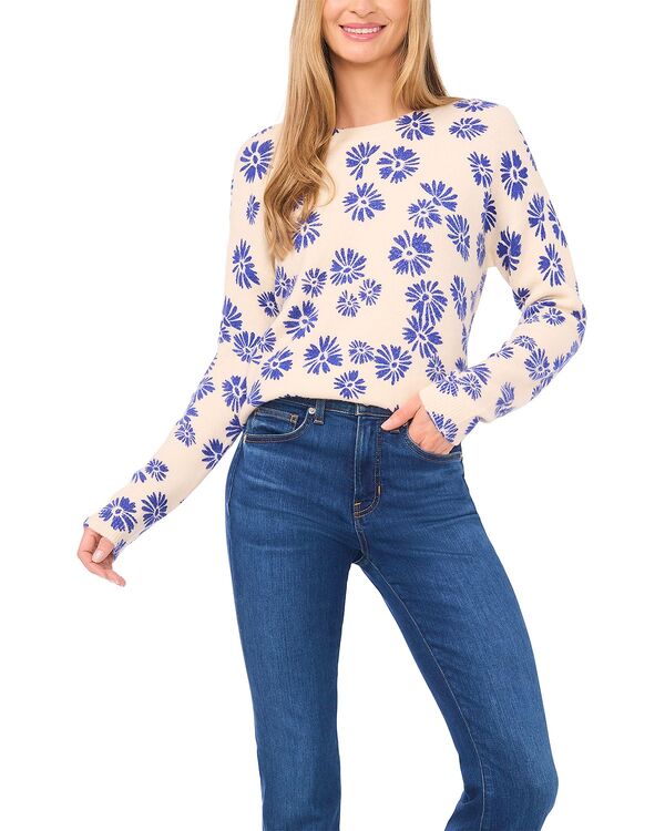 セセ レディース アウター ニット・セーター プリント CeCe Flower Print Sweater Birch