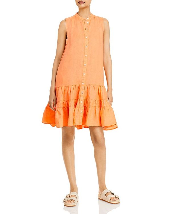 ジョア レディース ワンピース トップス Alaga Front Button Linen Dress Cantaloupe Painfreepainrelief Com
