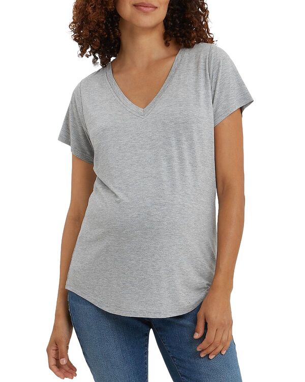 ノム レディース トップス Tシャツ Vネック Nomaternity V-Neck Nursing Tee Heather Grey グレー|ReVida 店