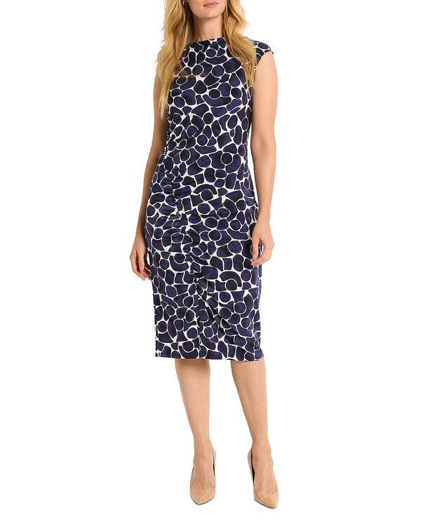ニックプラスゾーイ レディース トップス ワンピース ギャザー NIC+ZOE Geo Pebble Side Ruchedress Indigo Multi インディゴ