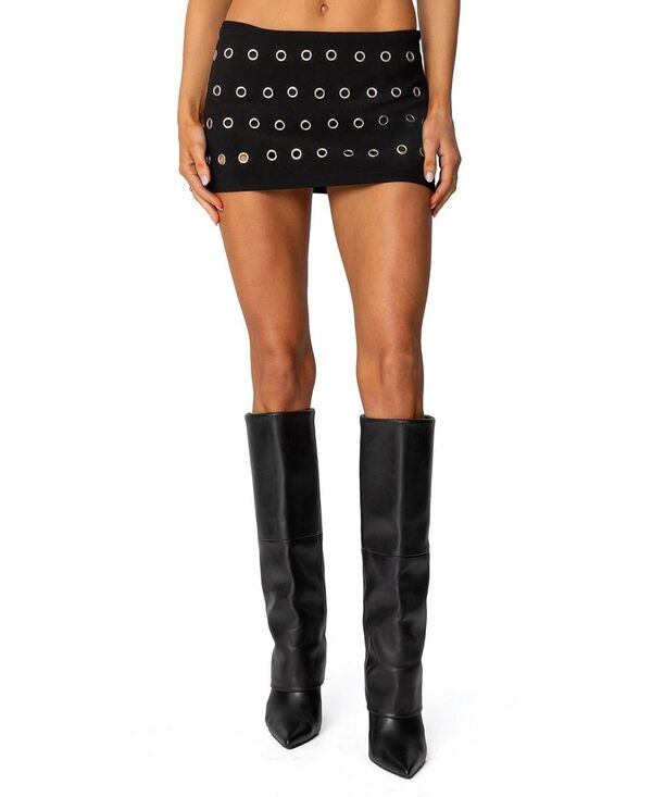 アディクテッド レディース ボトムスカート ミニ Edikted Arlette Grommet Mini Skort Black ブラック|ReVida 店