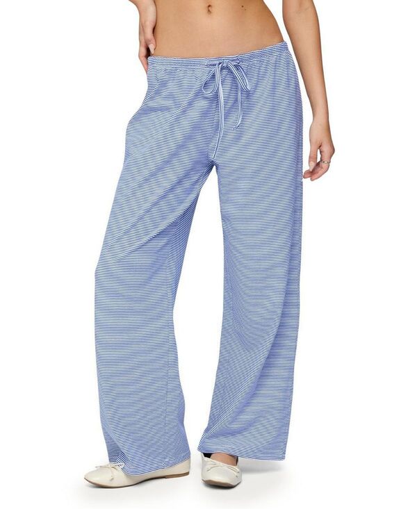 アディクテッド レディース ボトムス 心地好いズボン下 プチ Edikted Petite Olivia Striped Loose Fit Pants Blue and White 白いこと