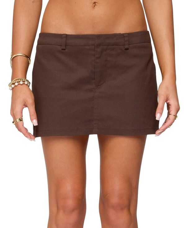 アディクテッド レディース ボトムスカート ミニ Edikted Kennie Mini Skort Brown ブラウン
