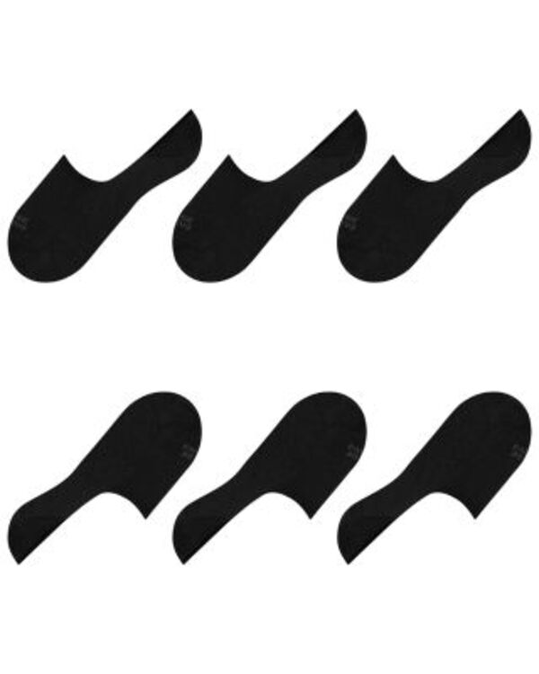 ファルケ メンズ アンダーウェア 靴下 コットン Falke Step Cotton Blend Solid High Cut No Show Socks Pack of 3 Black ブラック|ReVida 店