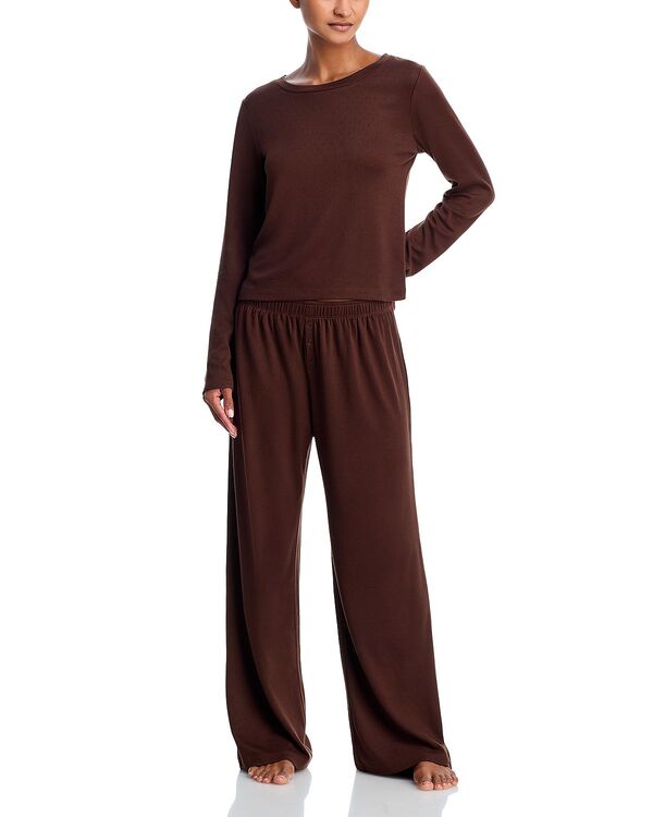 アクア レディース アウター パーカー・スウェット AQUA Starlette Pointelle Long Pajama Set - Exclusive Bark アクア