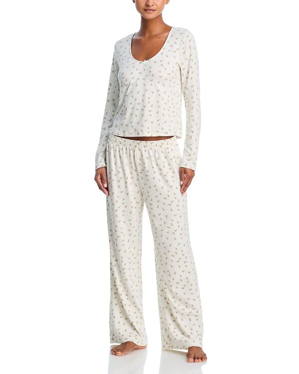 アクア レディース アウター パーカー・スウェット AQUA Starlette Long Pajama Set - Exclusive Ivory Ditsy アイボリー