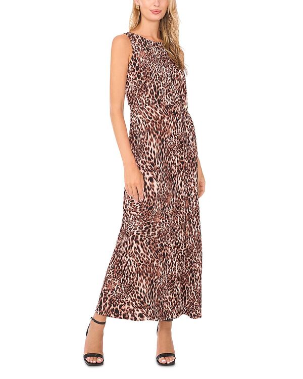 ヴィンスカムート レディース トップス ワンピース プリント マキシ VINCE CAMUTO Gathered Printed Maxi Dress Rich Taupe トープ