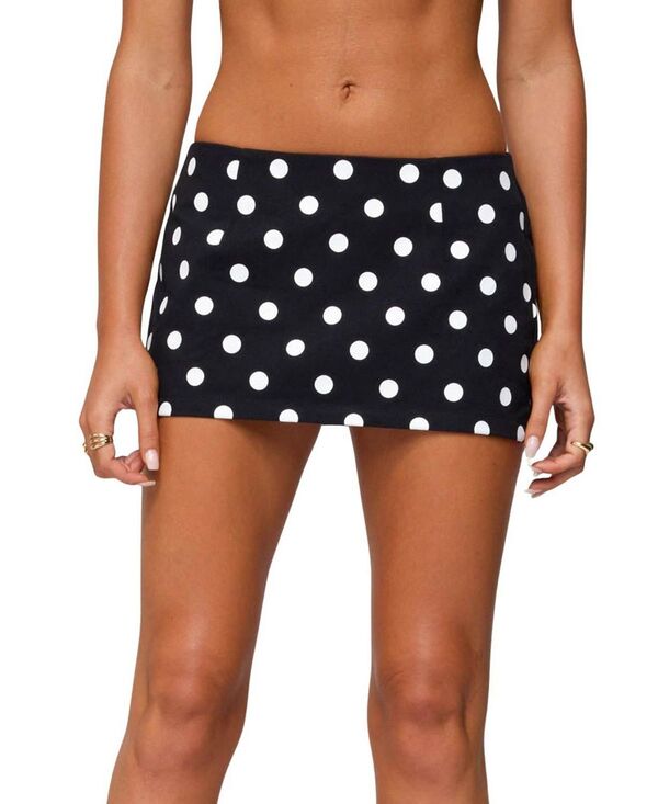 アディクテッド レディース ボトムスカート ドット柄 ドット ミニ Edikted Noreen Polka Dot Mini Skort Black and White ホワイト｜ReVida 店