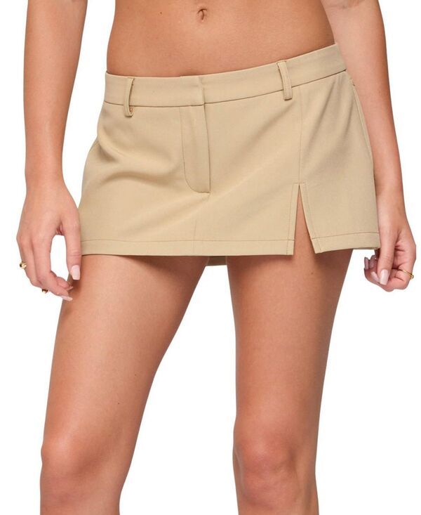アディクテッド レディース ボトムスカート ミニ Edikted Madalene Tailored Mini Skort Beige ベージュ