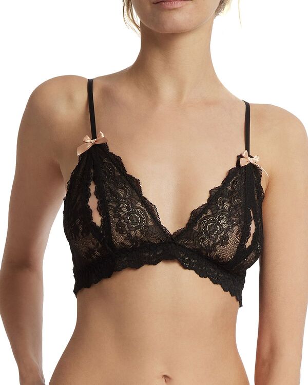 ハンキーパンキー レディース アンダーウェア ブラジャー Hanky Panky After Midnight Peekaboopen Bralette Black ブラック