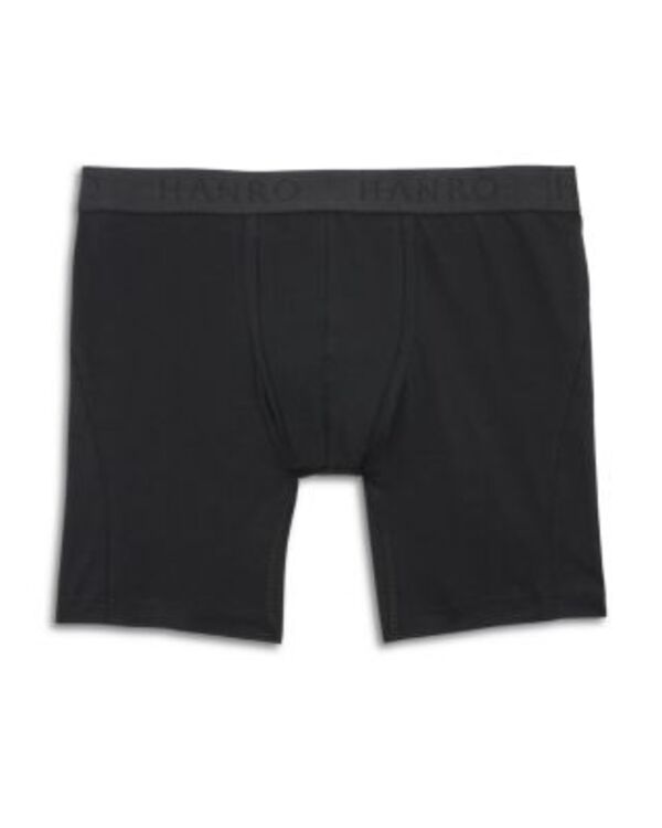 ハンロ メンズ アンダーウェア ボクサーパンツ コットン Hanro Cotton Essentials Long-Leg Boxer Briefs Black ブラック|ReVida 店