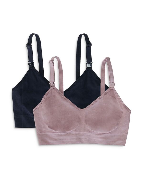 イングリッド&イザベル レディース アンダーウェア ブラジャー Ingrid & Isabel Nursing & Pumping Braset of 2 Black/Mauve ブラック｜ReVida 店