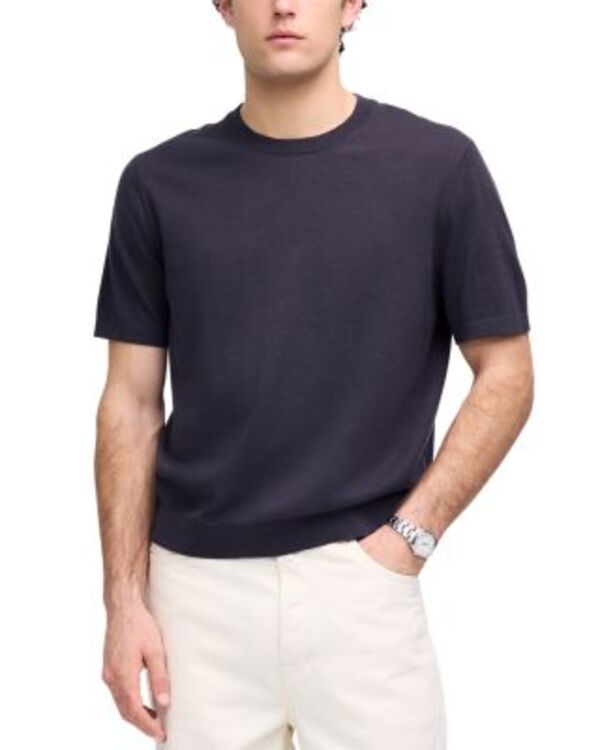 メイドウェル メンズ アウター ニット・セーター クルーネック Tシャツ コットン Madewell Crewneck Sweater Tee in Everyday Cotton Black Coal ブラック