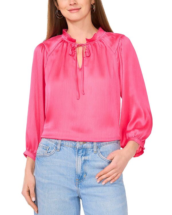 ヴィンスカムート レディース トップス シャツ ブラウス VINCE CAMUTO Split Neck Peasant Blouse Pink Bliss ピンク